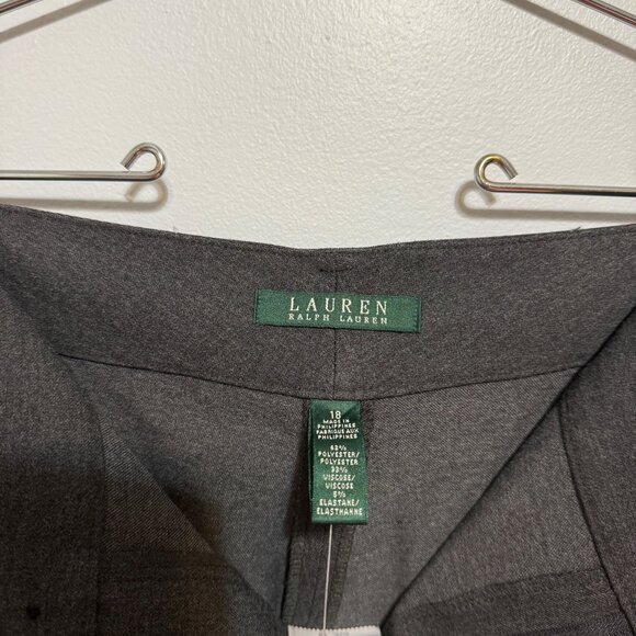 NWT Lauren Ralph Lauren Womens Mid-Rise Charcoal Gray Trousers Size 18 - Picture 5 of 7